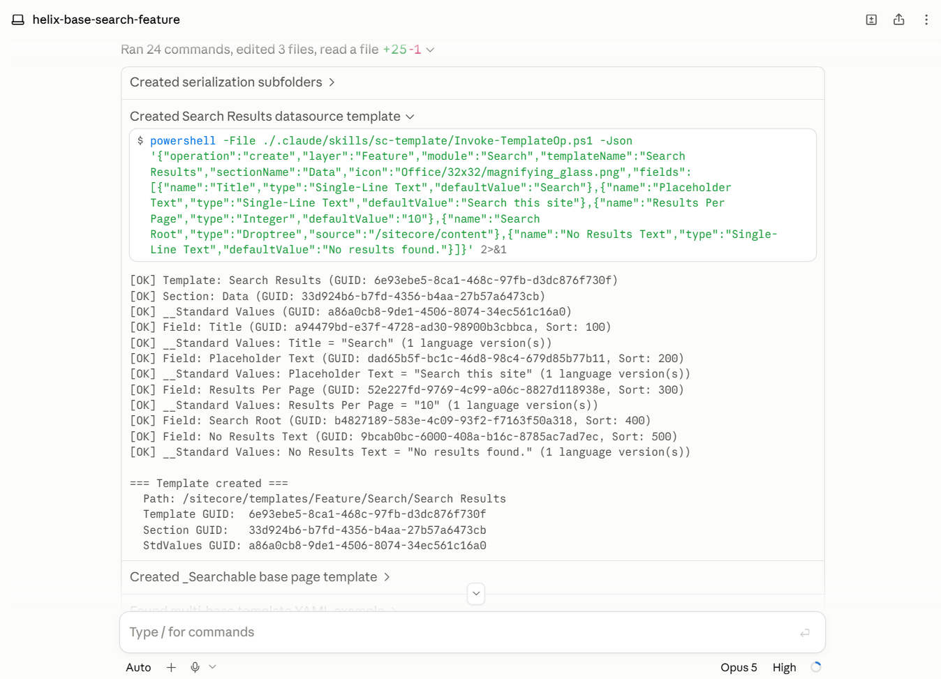 Create template with Claude Code