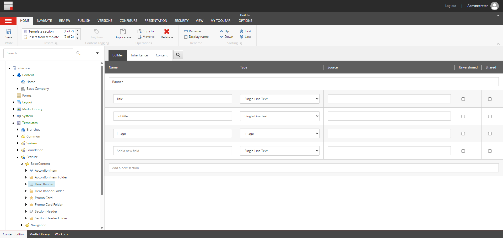 Manual template creation